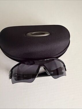 Oakley Black Shield Sunglasses with Black Hard Case